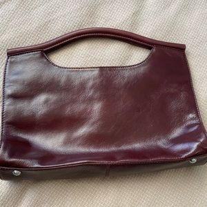 Clarks rich brown leather handbag